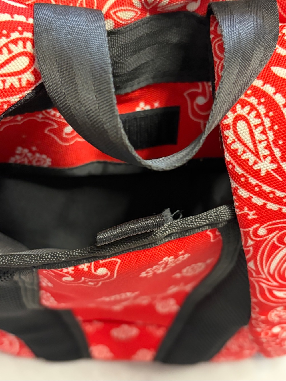 SPRAYGROUND Red Bandana Print Drawstring Backpack - Picture 11 of 16